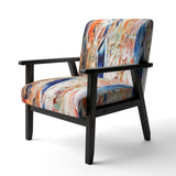 Orange And Blue Abstract Expression - Upholstered Accent Chair