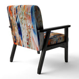 Orange And Blue Abstract Expression - Upholstered Accent Chair