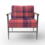 Blue Checked Tartan - Upholstered Accent Chair