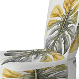 Yellow And Grey Philodendron Leaf I - Upholstered Accent Chair