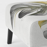Yellow And Grey Philodendron Leaf I - Upholstered Accent Chair