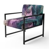 Green Purple Marbled Symphony - Modern Accent Chair