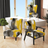 Mustard Yellow And Vivid Gray II - Upholstered Accent Chair