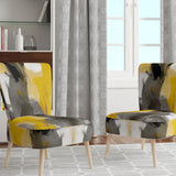 Mustard Yellow And Vivid Gray II - Upholstered Accent Chair