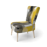 Mustard Yellow And Vivid Gray II - Upholstered Accent Chair
