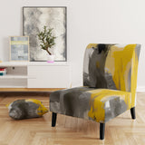 Mustard Yellow And Vivid Gray II - Upholstered Accent Chair