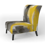 Mustard Yellow And Vivid Gray II - Upholstered Accent Chair