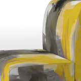 Mustard Yellow And Vivid Gray II - Upholstered Accent Chair