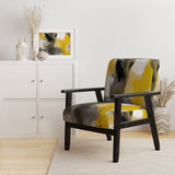 Mustard Yellow And Vivid Gray II - Upholstered Accent Chair