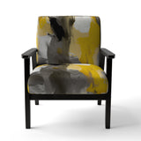 Mustard Yellow And Vivid Gray II - Upholstered Accent Chair