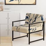 Indigo Flower Blossoming III - Cottage Accent Chair