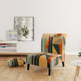 Full Moon Symphony Midcentury Abstract I - Upholstered Accent Chair
