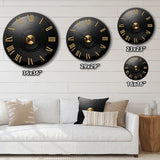 Designart - Black and Gold Vinyl Serenade II - Fashion Metal Wall Clock