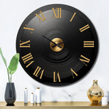 Designart - Black and Gold Vinyl Serenade II - Fashion Metal Wall Clock