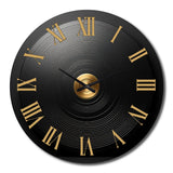 Designart - Black and Gold Vinyl Serenade II - Fashion Metal Wall Clock