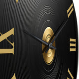Designart - Black and Gold Vinyl Serenade II - Fashion Metal Wall Clock