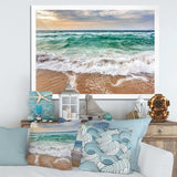 Crystal Clear Blue Foaming Waves