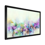 Hand Painted Yellow And Purple Spring Flowers