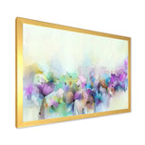 Hand Painted Yellow And Purple Spring Flowers