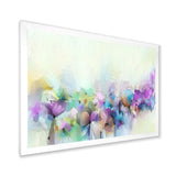 Hand Painted Yellow And Purple Spring Flowers