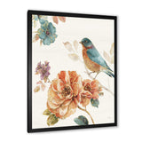 Cottage Bird on Orange Flower Twig