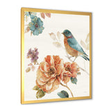 Cottage Bird on Orange Flower Twig