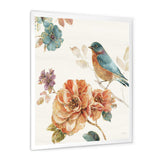 Cottage Bird on Orange Flower Twig
