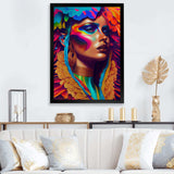 Dynamic Feather Woman Portrait III