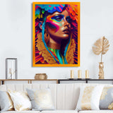 Dynamic Feather Woman Portrait III