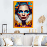 Colorful Sensual Woman In Fur Coat I