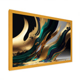Green And Gold Agate II - Modern Wall Art Prints