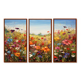 Colorful Wildflowers Meadow Blooms I - Multi-Panels Set of 3