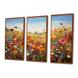Colorful Wildflowers Meadow Blooms I - Multi-Panels Set of 3