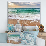 Crystal Clear Blue Foaming Waves