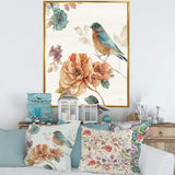 Cottage Bird on Orange Flower Twig