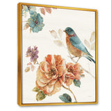 Cottage Bird on Orange Flower Twig