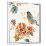 Cottage Bird on Orange Flower Twig