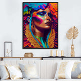 Dynamic Feather Woman Portrait III