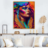 Dynamic Feather Woman Portrait III