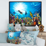 Colorful Coral Reef with Fishes