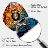 Colorful Vinyl Record Vinyl Mosaic II - Asymmetric Metal Wall Art