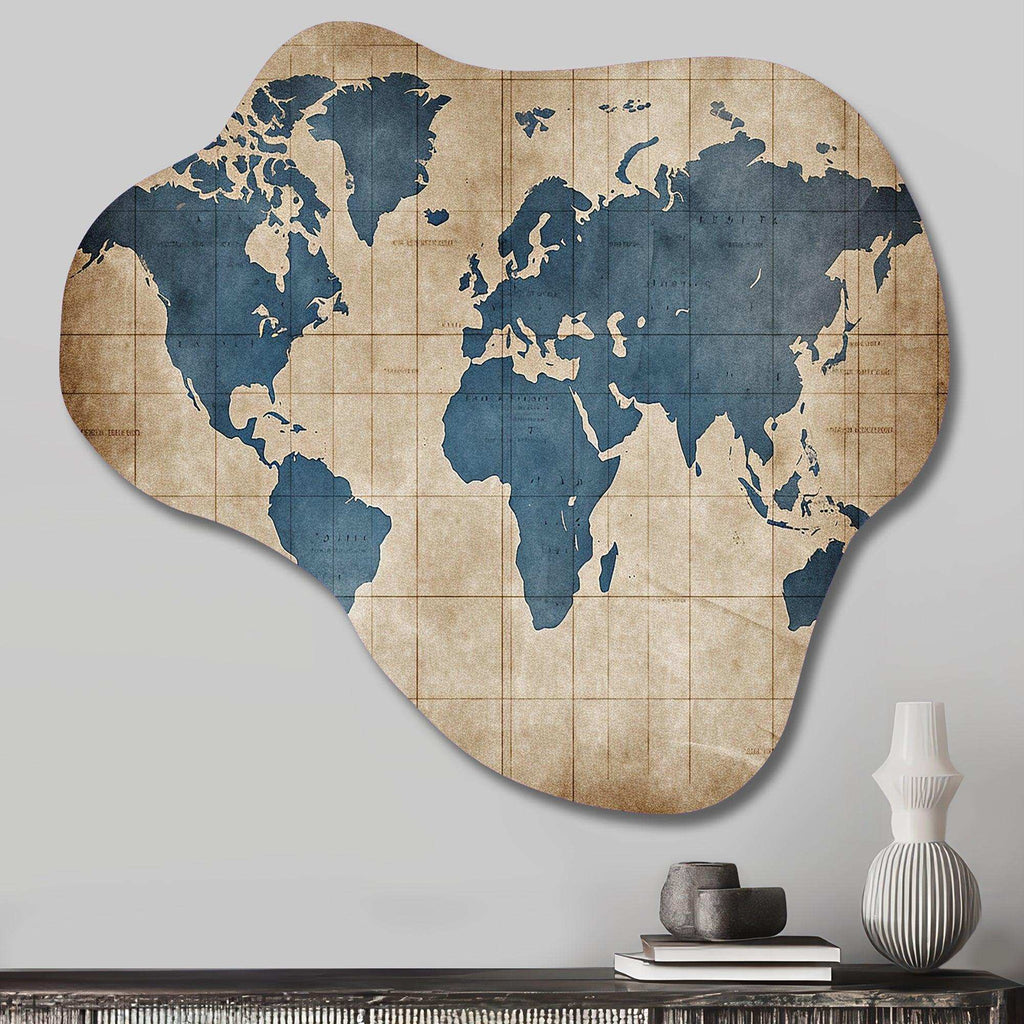 Ancient Map of The World II - Asymmetric Metal Wall Art – Designart ...