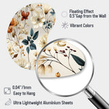 Autumn Orange And White Cottage Flowers - Asymmetric Metal Wall Art