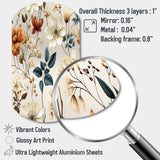 Autumn Orange And White Cottage Flowers - Asymmetric Metal Wall Art