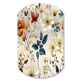 Autumn Orange And White Cottage Flowers - Asymmetric Metal Wall Art