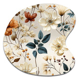 Autumn Orange And White Cottage Flowers - Asymmetric Metal Wall Art