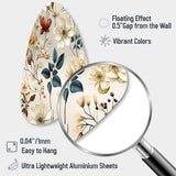 Autumn Orange And White Cottage Flowers - Asymmetric Metal Wall Art