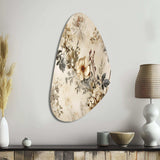 Vintage Beige Floral Countryhome Charm - Asymmetric Metal Wall Art