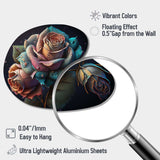 Multicolor Hyperrealistic Roses - Asymmetric Metal Wall Art