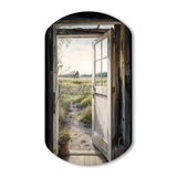 View From A Cottage Country Door I - Asymmetric Metal Wall Art